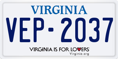 VA license plate VEP2037