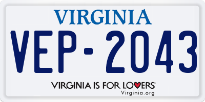 VA license plate VEP2043