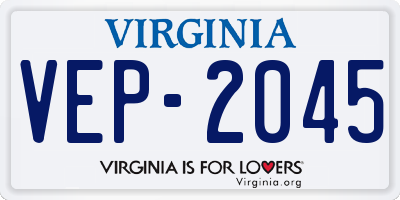 VA license plate VEP2045