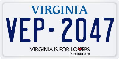 VA license plate VEP2047