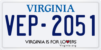 VA license plate VEP2051