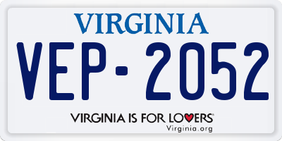 VA license plate VEP2052