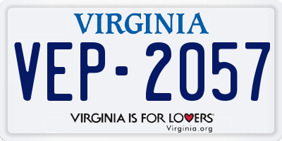 VA license plate VEP2057