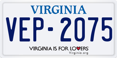 VA license plate VEP2075
