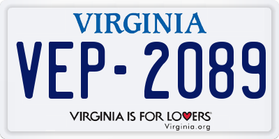VA license plate VEP2089