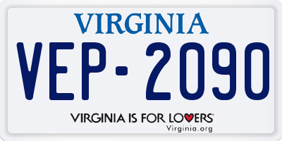 VA license plate VEP2090
