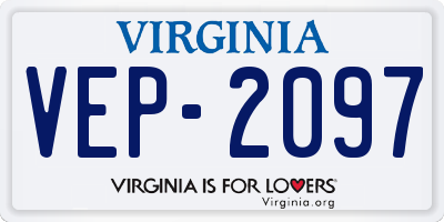 VA license plate VEP2097