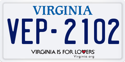 VA license plate VEP2102