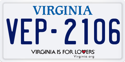 VA license plate VEP2106