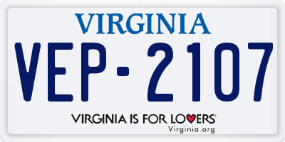 VA license plate VEP2107