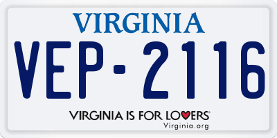 VA license plate VEP2116