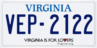 VA license plate VEP2122