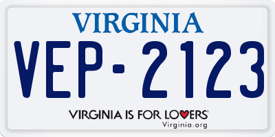 VA license plate VEP2123