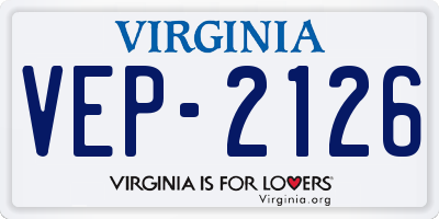 VA license plate VEP2126