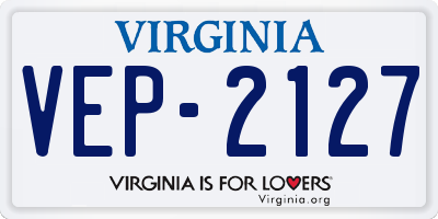 VA license plate VEP2127