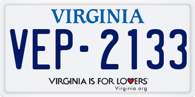 VA license plate VEP2133