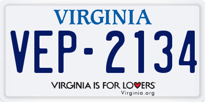 VA license plate VEP2134
