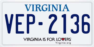 VA license plate VEP2136