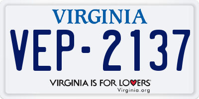 VA license plate VEP2137