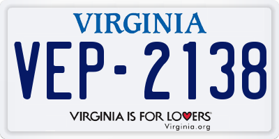 VA license plate VEP2138