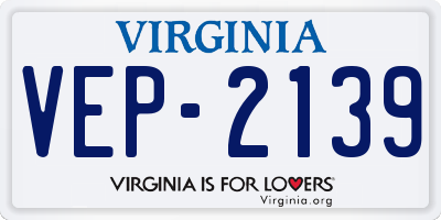 VA license plate VEP2139