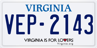 VA license plate VEP2143