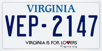 VA license plate VEP2147
