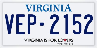 VA license plate VEP2152