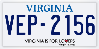 VA license plate VEP2156