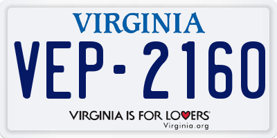 VA license plate VEP2160