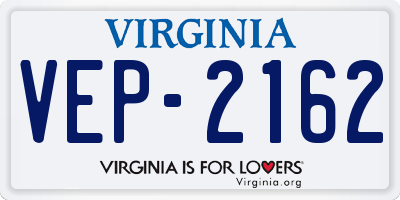 VA license plate VEP2162