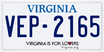 VA license plate VEP2165