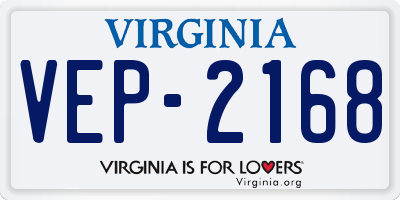 VA license plate VEP2168