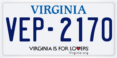 VA license plate VEP2170