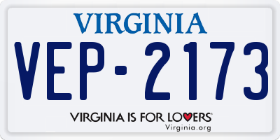 VA license plate VEP2173