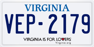 VA license plate VEP2179