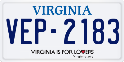 VA license plate VEP2183
