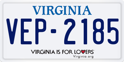 VA license plate VEP2185