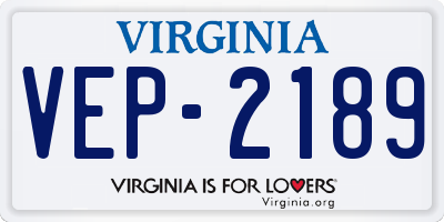 VA license plate VEP2189