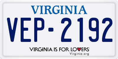 VA license plate VEP2192