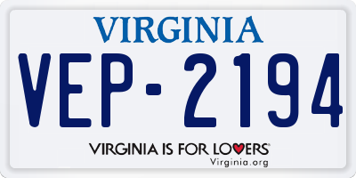 VA license plate VEP2194