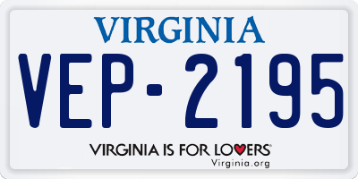 VA license plate VEP2195