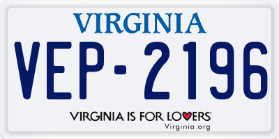 VA license plate VEP2196