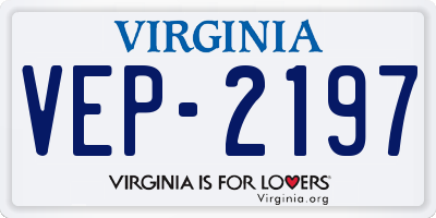VA license plate VEP2197