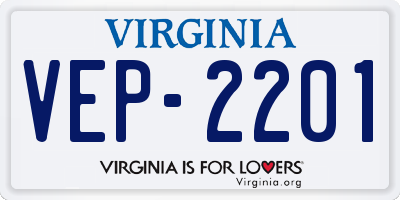VA license plate VEP2201