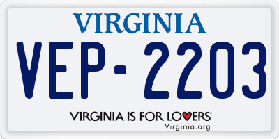 VA license plate VEP2203
