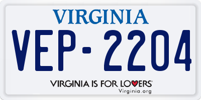 VA license plate VEP2204