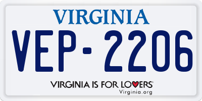 VA license plate VEP2206