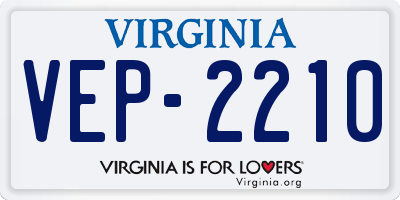 VA license plate VEP2210