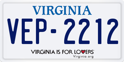 VA license plate VEP2212